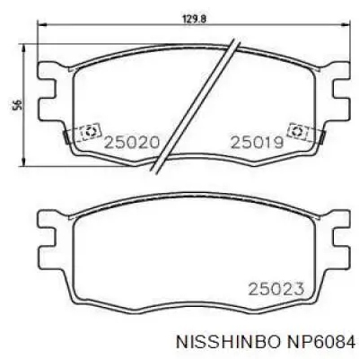 NP6084 Nisshinbo Передні гальмівні колодки