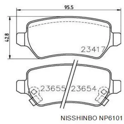 NP6101 Nisshinbo колодки гальмові задні, дискові