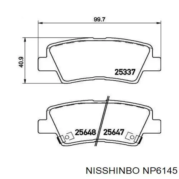 Колодки гальмівні передні, дискові NP6145 Nisshinbo