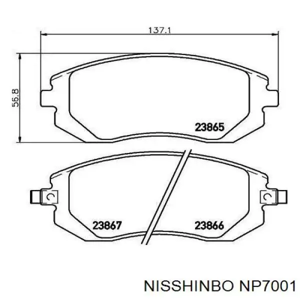 Гальмівні колодки Nisshinbo NP7001 ціна, від 30.31 USD