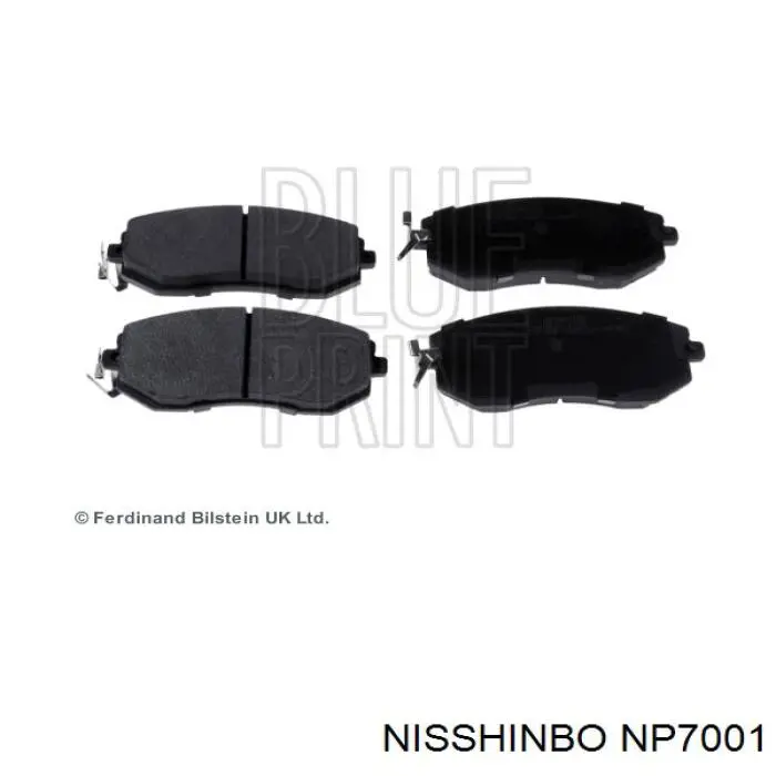 NP7001 Nisshinbo колодки гальмівні передні, дискові
