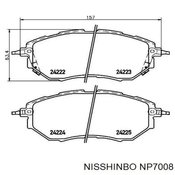 Купити NP7008 Nisshinbo Колодки гальмівні передні, дискові