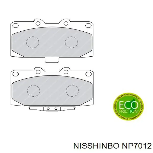NP7012 Nisshinbo колодки гальмівні передні, дискові