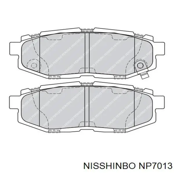Задні гальмівні колодки Nisshinbo NP7013 ціна, від 17.84 USD