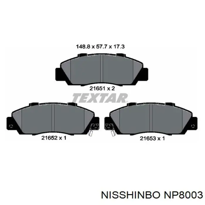 Гальмівні колодки Nisshinbo NP8003 ціна, від 20.13 USD