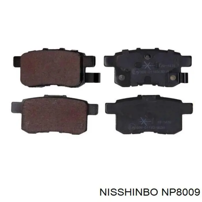 NP8009 Nisshinbo Колодки гальмівні задні, дискові