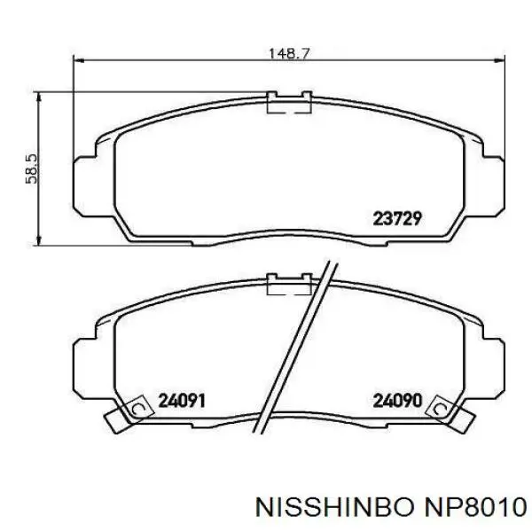 Гальмівні колодки Nisshinbo NP8010 ціна, від 24.49 USD