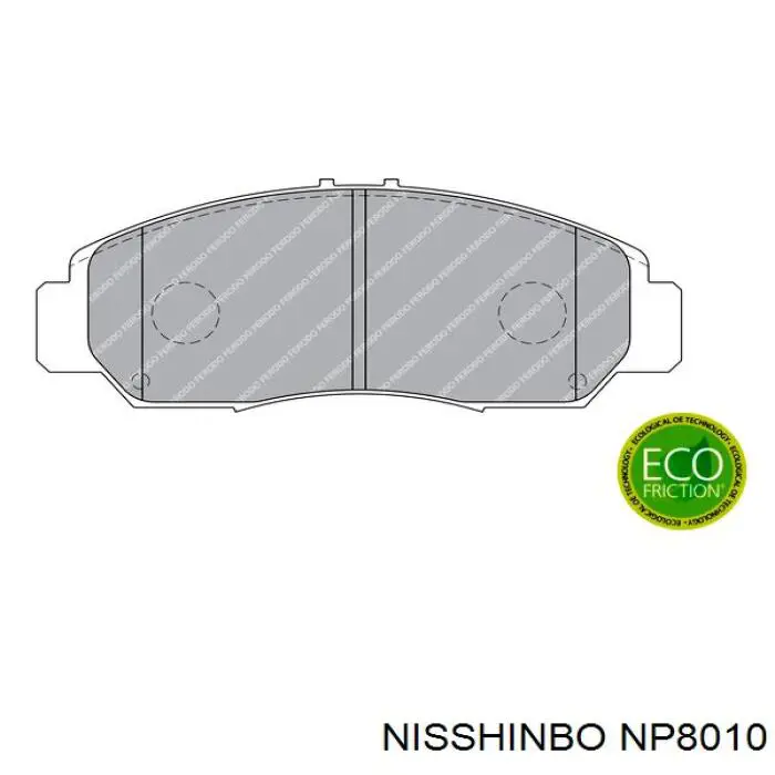 NP8010 Nisshinbo Передні гальмівні колодки