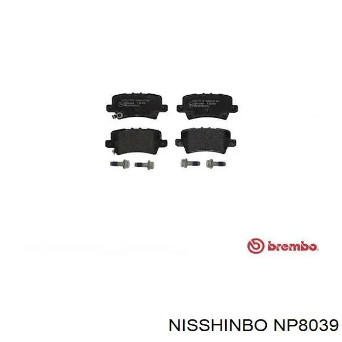 Задні гальмівні колодки Nisshinbo NP8039 ціна, від 19.87 USD
