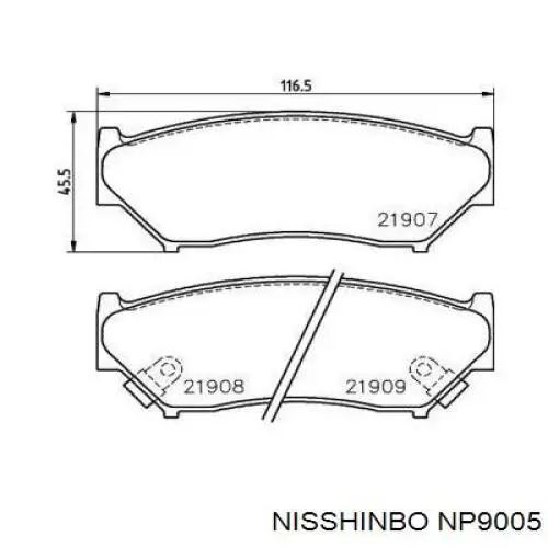 Колодки гальмівні передні, дискові NP9005 Nisshinbo