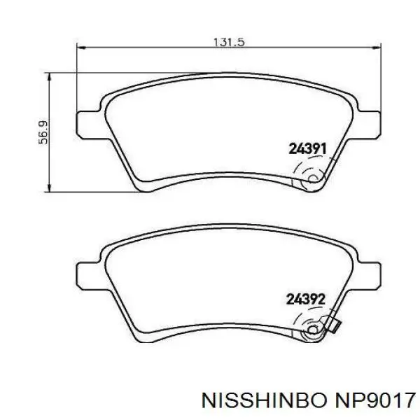 Купити NP9017 Nisshinbo Колодки гальмівні передні, дискові