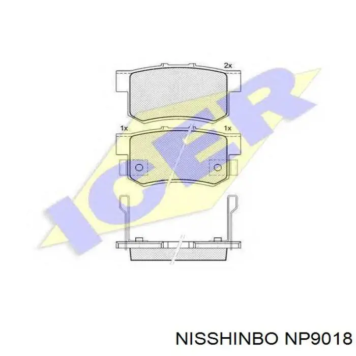 NP9018 Nisshinbo колодки гальмові задні, дискові