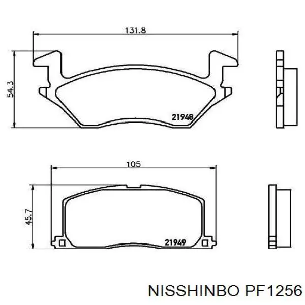 Гальмівні колодки Nisshinbo PF1256 ціна, від 16.40 USD