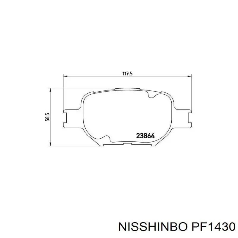 Купити PF1430 Nisshinbo Колодки гальмівні передні, дискові