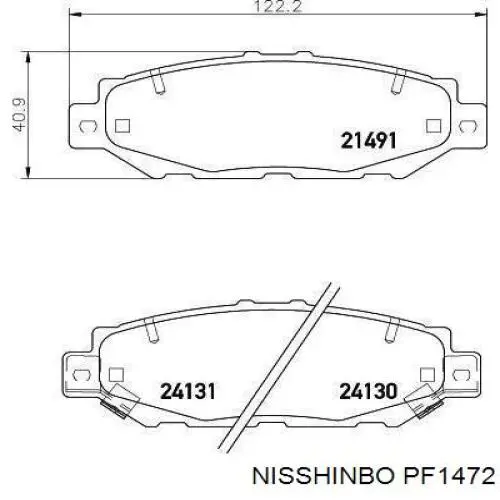Гальмівні колодки Nisshinbo PF1472 ціна, від 13.58 USD