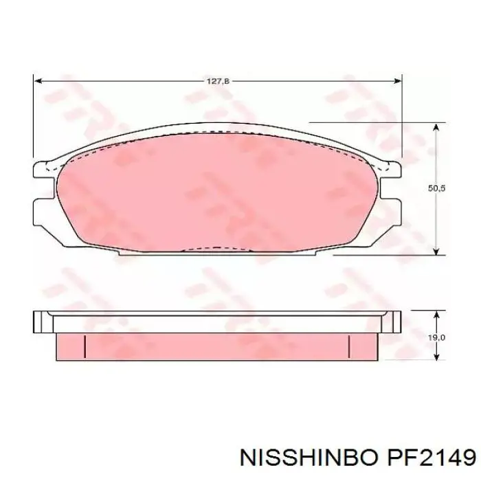 Передні тормозні колодки PF2149 Nisshinbo