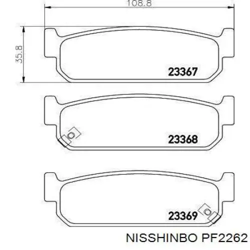 Задні гальмівні колодки Nisshinbo PF2262 ціна, від 18.93 USD