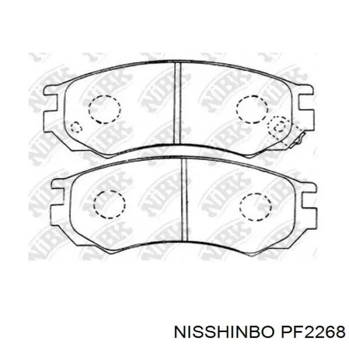 Передні тормозні колодки PF2268 Nisshinbo