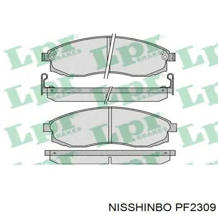 Колодки гальмівні передні, дискові PF2309 Nisshinbo