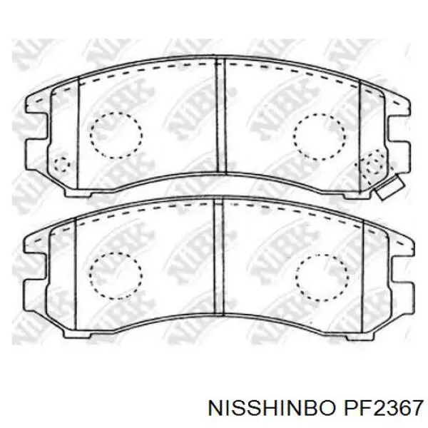 PF2367 Nisshinbo колодки гальмівні передні, дискові