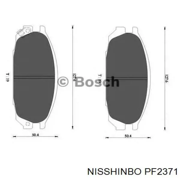 Колодки гальмові задні, дискові PF2371 Nisshinbo