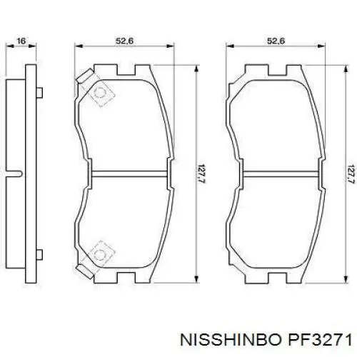 PF3271 Nisshinbo колодки гальмівні передні, дискові