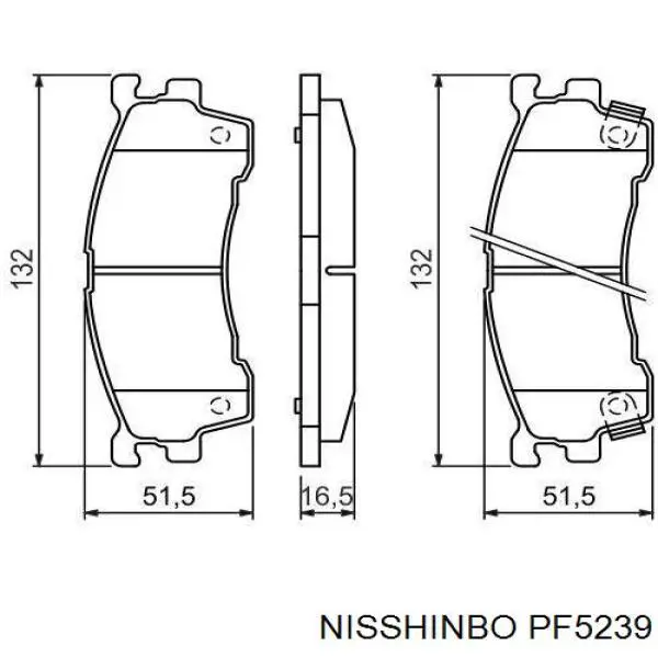 Гальмівні колодки Nisshinbo PF5239 ціна, від 25.34 USD