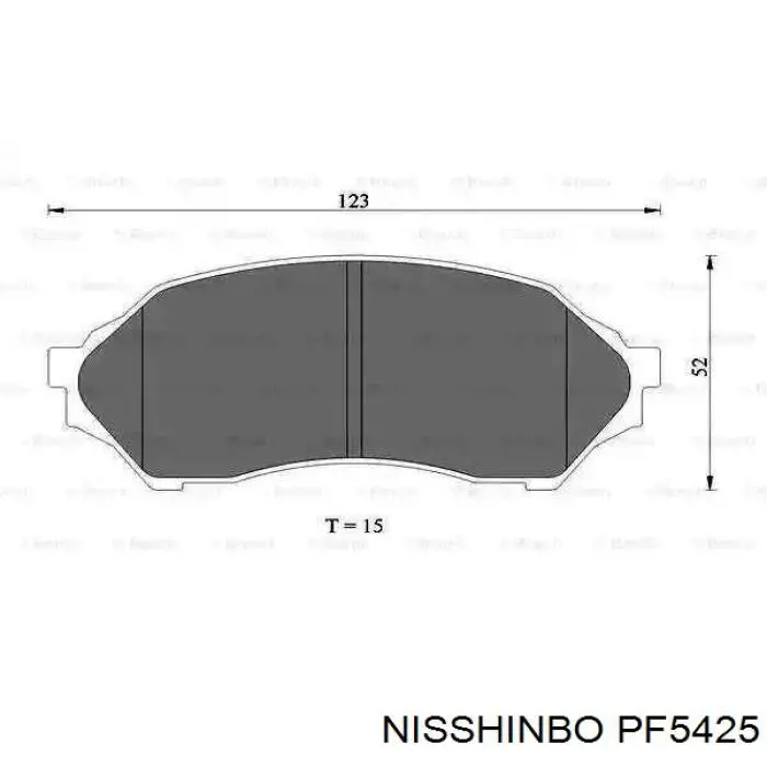 Купити PF5425 Nisshinbo Колодки гальмівні передні, дискові