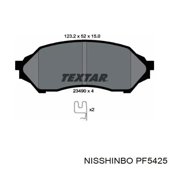 PF5425 Nisshinbo Передні гальмівні колодки