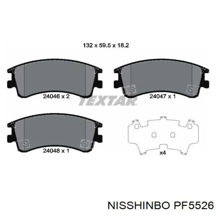 Передні тормозні колодки PF5526 Nisshinbo