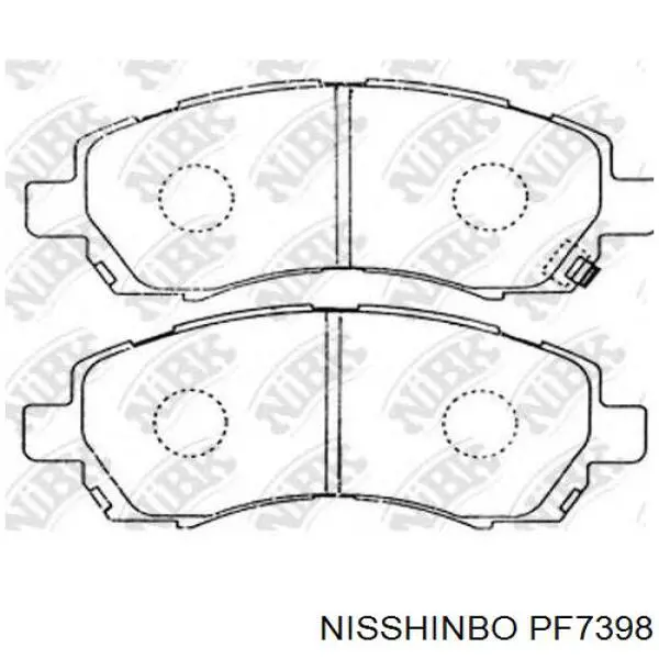Передні тормозні колодки PF7398 Nisshinbo