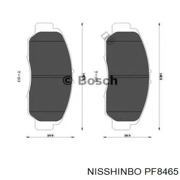 PF8465 Nisshinbo колодки гальмівні передні, дискові