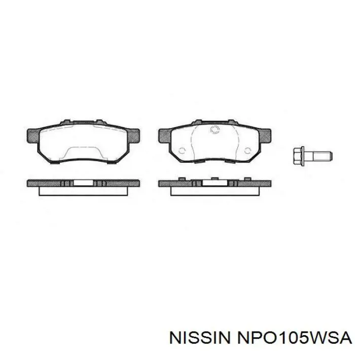 Колодки гальмівні передні, дискові NPO105WSA Nissin