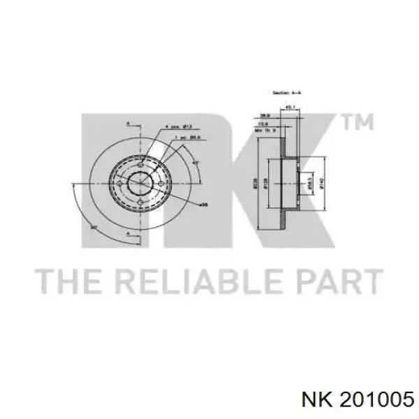 201005 NK диск гальмівний передній