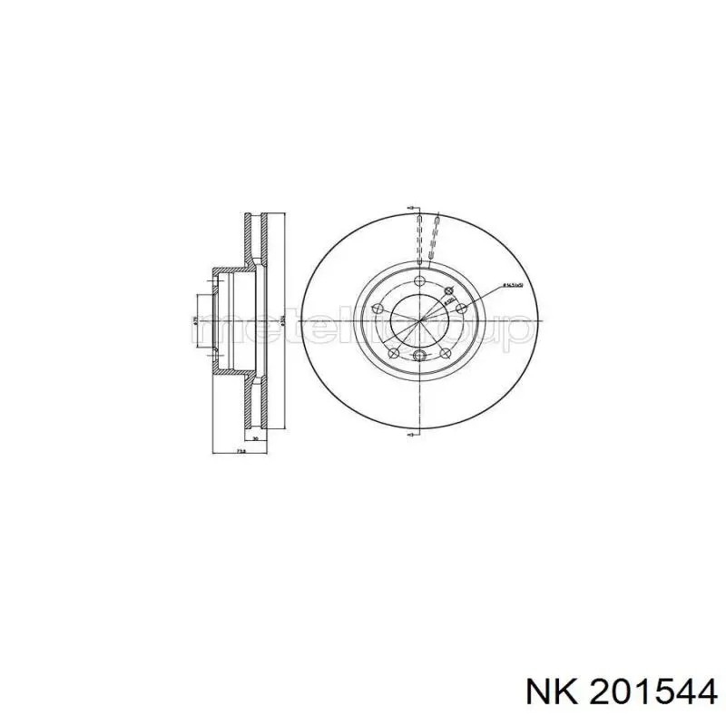Диск гальмівний передній NK 201544
