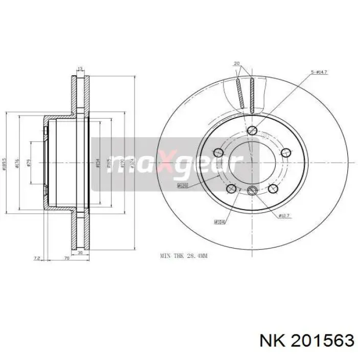 201563 NK диск гальмівний передній