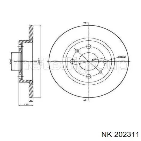 Гальмівні диски передні 202311 NK