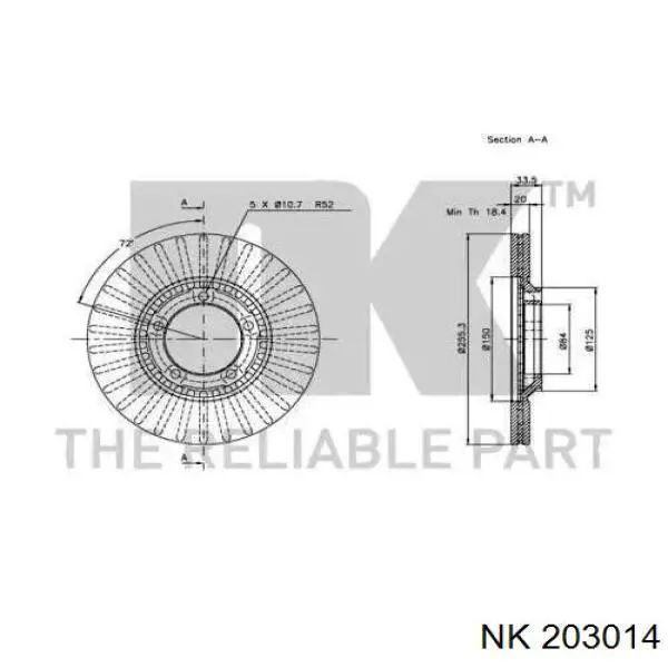203014 NK диск гальмівний передній