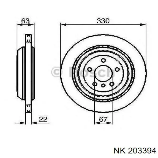 Диск гальмівний задній NK 203394