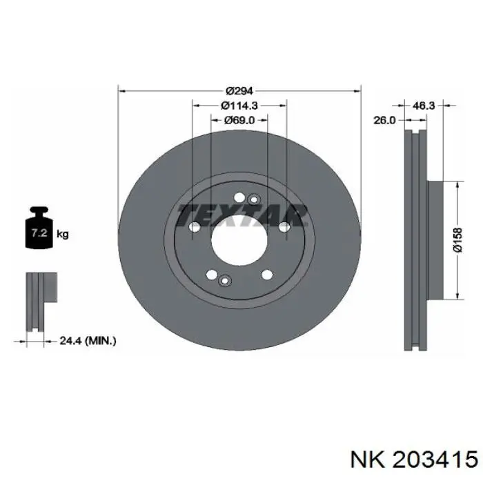 Гальмівні диски передні 203415 NK