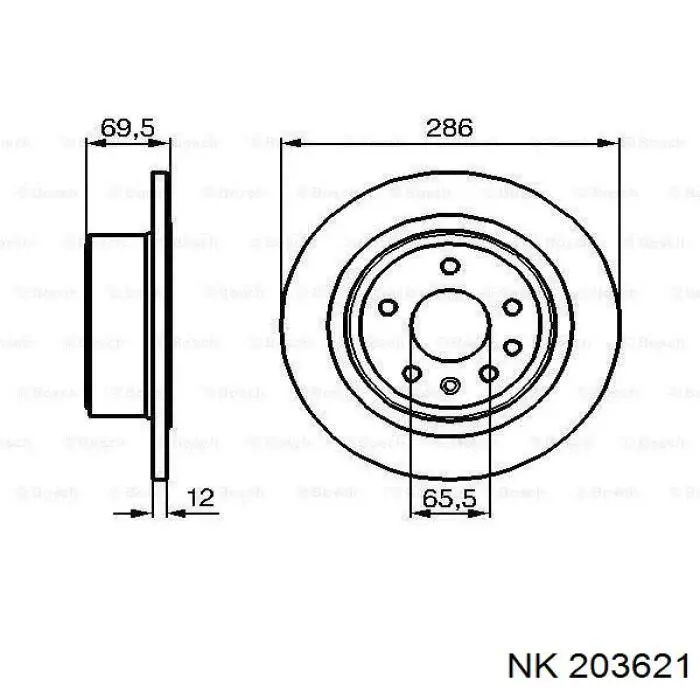 Задні дискові гальма NK 203621 ціна, від 35.14 USD