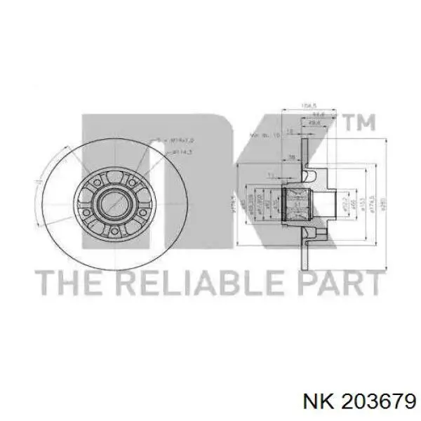Диск гальмівний задній 203679 NK
