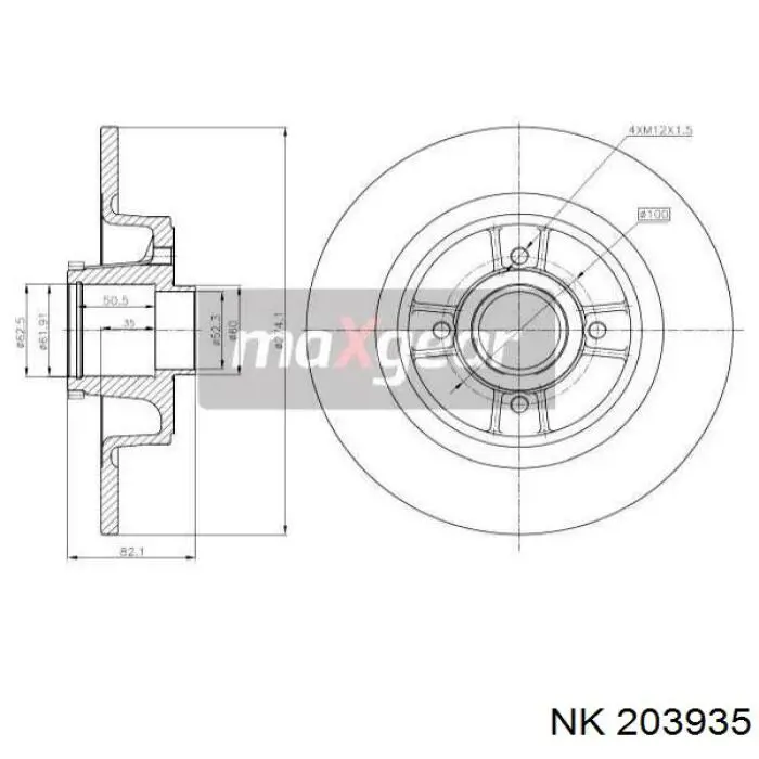 Диск гальмівний задній NK 203935