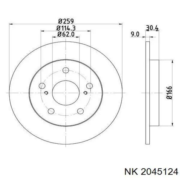 Задні дискові гальма NK 2045124 ціна, від 30.63 USD