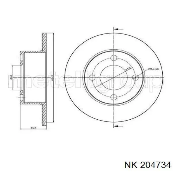 Гальмівні диски 204734 NK