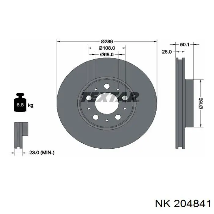 Гальмівні диски передні 204841 NK