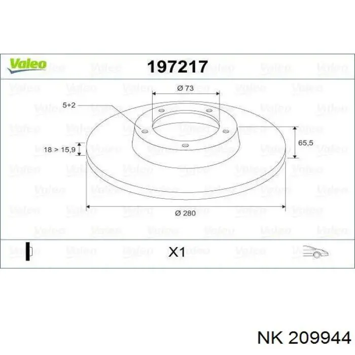 209944 NK Гальмо дискове переднє