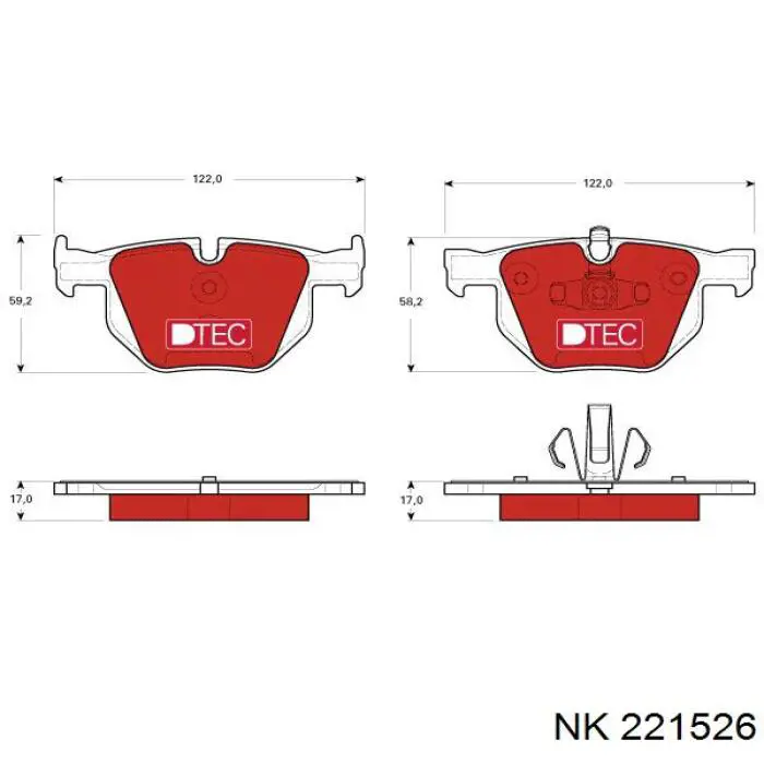 221526 NK колодки гальмові задні, дискові