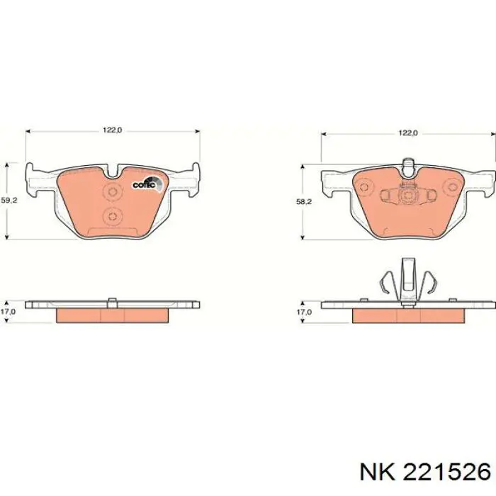 Задні гальмівні колодки NK 221526 ціна, від 26.02 USD
