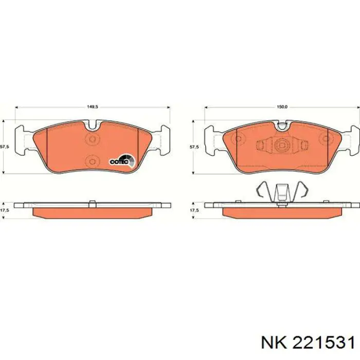 221531 NK колодки гальмівні передні, дискові